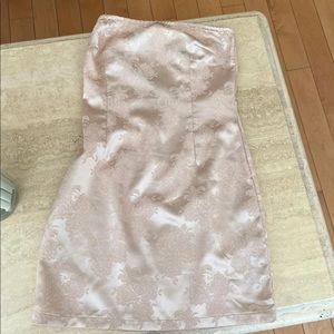 Beige mini dress strapless